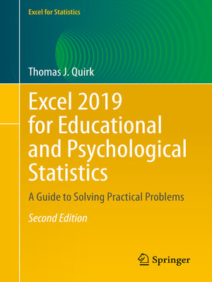 cover image of Excel 2019 for Educational and Psychological Statistics
